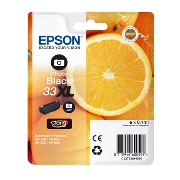 Cartucho de tinta preto original Epson T3361 (33XL) - C13T33614012 - Epson C13T33614012