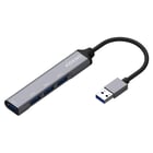 Concentrador de alumínio Aisens USB 3.0 - Tipo A macho para 4xTipo A fêmea - 10cm - Cinzento - Aisens A106-0540