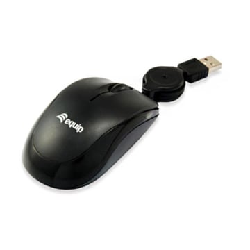 Equip Rato Rato USB Retráctil com Cabo 1000dpi - 3 Botões - Uso Ambidestro - Cor Preto - Equip 245103