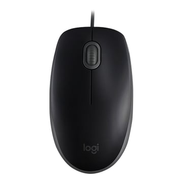 Logitech B110 Silent USB Mouse 1000dpi - 3 botões - Silencioso - Uso ambidestro - Cabo de 1,80 m - Preto - Logitech 910-005508