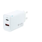 Carregador de parede Coolbox GaN Carregamento rápido USB-C/USB-A de 45 W - Compacto - Compatível com vários dispositivos - Tecnologia GaN avançada - Branco - Coolbox 298427