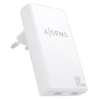 Aisens Carregador de Parede GaN Ultra Fino 65W 2xUSB-C PD3,0 QC4,0 Branco - Aisens ASCH-65W2P077-W