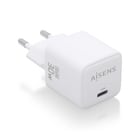 Carregador Aisens USB-C 30W: Eficiente em termos energéticos e seguro - Tecnologia AI - Múltiplos protocolos de carregamento - Proteção contra sobrecarga e curto-circuito - Compatível com dispositivos USB-C - Aisens 284847