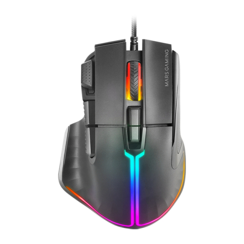 Rato MARS GAMING MM-XT,RGB GAMING,12800 DPI,ERGONOMIC WITH THUMB REST,HUANO SWITCHES, SOFTWARE,BLACK - Mars Gaming MMXT