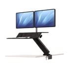 Estação de trabalho dupla Fellowes Sit-Stand Lotus RT - Superfície de trabalho grande - Inclui braço para monitor - Superfície de madeira duradoura - Preto - Fellowes 8081601