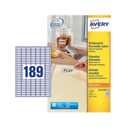 Etiquetas Removíveis 025,4x010mm Avery 25 Folhas 4725un - Avery AVEL4731REV-25