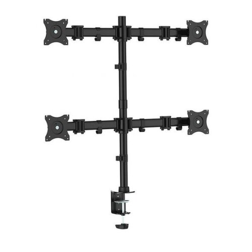 Suporte de mesa Equip com braços articulados para 4 monitores 13"-27" - Giratório e inclinado - Gestão de cabos - Peso máximo 8kg x braço - VESA 100x100mm - Equip 650117