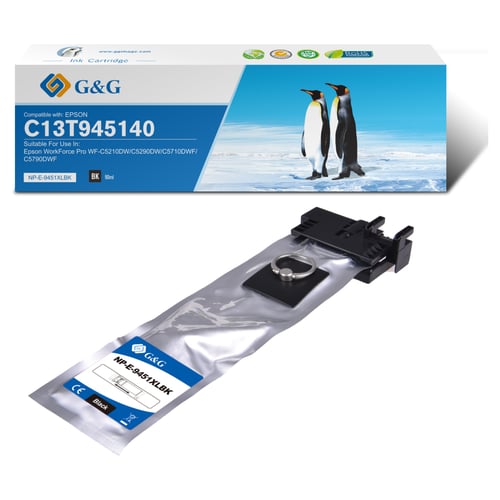 G&G Epson T9451 Preto Cartucho de Tinta Pigmentada Compatível, 5.000 Páginas - Tinteiro Compatível C13T945140