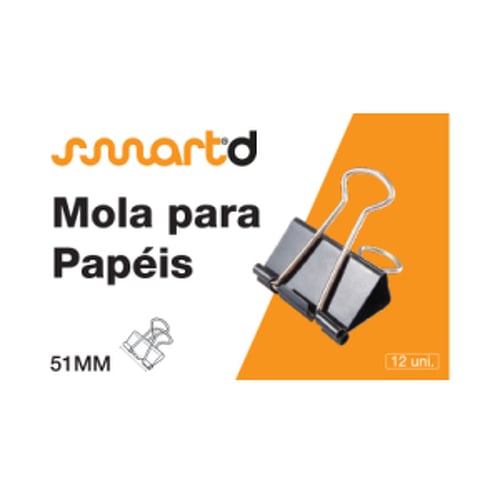 Molas para Papeis 51mm SmartD Cx 12un - SmartD SMD2034