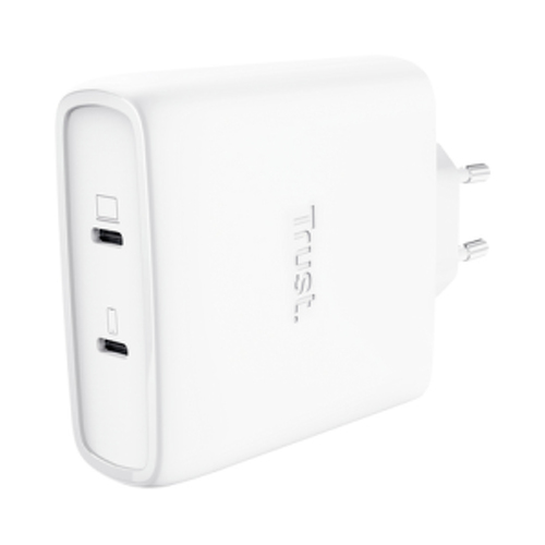 Trust Carregador GAN Maxo 100W 2xUSB-C Inclui Cabo 2 MT Branco - Trust 25528