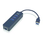 EWENT HUB USB3.1 GEN 1 3 PORT + 1 PORT GIGABIT LAN USB POWERED - Ewent EW1140