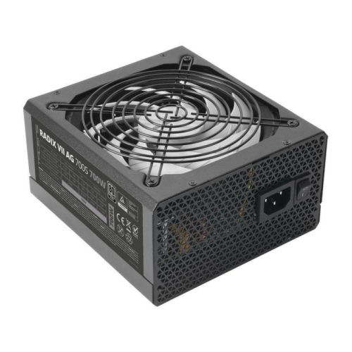 Fonte de alimentação Tacens Radix VII AG 700S 700W ATX - PFC ativo - Ventoinha de 140mm 12dB - 80 Plus Silver - Cablagem modular - 160x150x85mm - Cor preta - Tacens 1RVIIAG700S