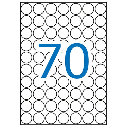 Etiquetas A5 Apli Branco Ø 19.0mm 15 Folhas - APLI 206321