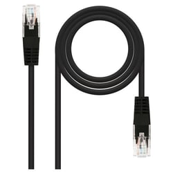 Cabo de rede nanocabo Patch cord RJ45 Cat.6 UTP AWG24 1m - Cor preta - Nanocable 10.20.0401-BK