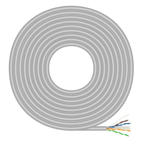 Cabo de Rede Aisens Rj45 Cat.6 UTP Rígido AWG23 CCA (Liga) - 500m - Cor Cinzento - Aisens 238137