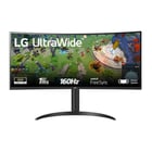 Monitor LG Ultrawide 34" Curvo LED UWQHD 160Hz HDR FreeSync Premium - Ajustável em altura e inclinável - Resposta de 1ms - 178° de ângulo de visão - 21:9 - HDMI, DisplayPort - Montagem VESA - LG 34WP65CP-B