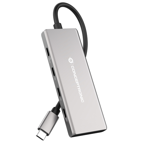 CONCEPTRONIC HUB 4xUSB-C 3xUSB 3.2 PD 100W ALUMINIO - Conceptronic HUBBIES17G