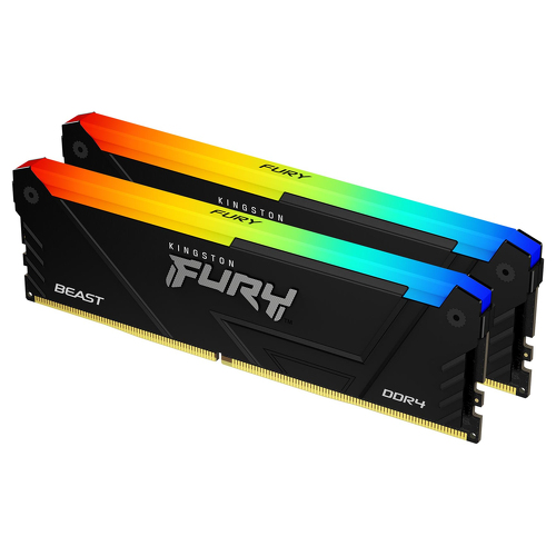 KINGSTON MEM 16GB 3200MT/S DDR4 CL16 DIMM (KIT 2) FURY BEAST RGB - Kingston KF432C16BB2AK2/16