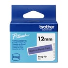Fita Btag-F31, 12mm, preto sobre roxo - Brother BTAG-F31