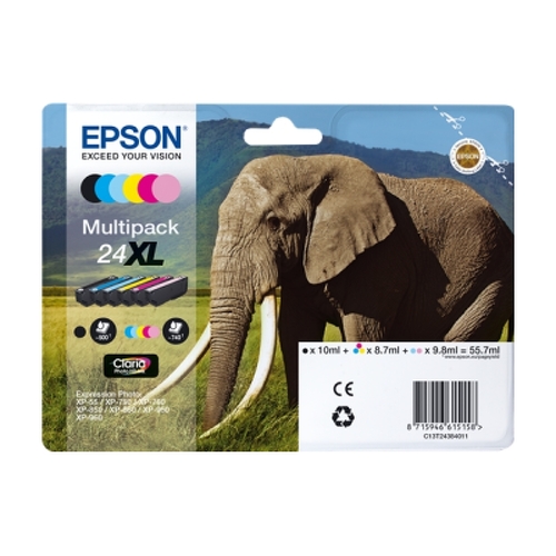 Epson T2438 (24XL) 6 Pacote de cartuchos de tinta original - C13T24384011 - Epson C13T24384011