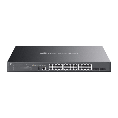 TP-Link Switch Omada de 24 portas Gigabit, empilhável, Lite, L3, gerido, com PoE++ e 4 ranhuras para 10G - TP-Link SG5428XMPP