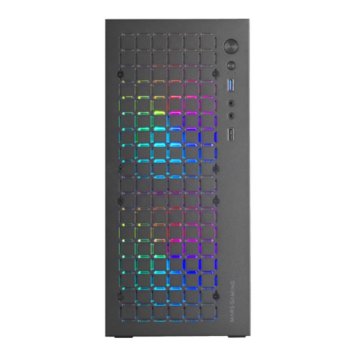 Caixa MARS GAMING MC-CORE FULL METAL MICRO-ATX CASE, GLASS, FRONT MESH, 2X 120MM FRGB FAN, BLACK - Mars Gaming MCCORE