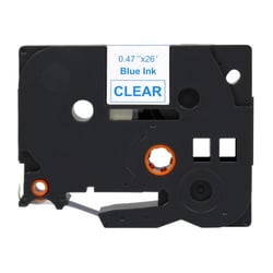 Brother TZe133 Generic Laminated Label Tape - Texto azul sobre fundo transparente - Largura 12mm x 8 metros - BR-TZE133