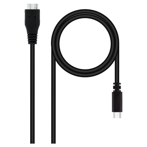 Cabo USB 3.0 nanocabo USB-C macho para microUSB-B macho 1m - Nanocable 10.01.1201-BK