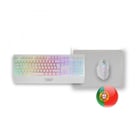 Mars Gaming MCP124 Combo Gaming 3en1 - Teclado H-Mech RGB - Raton RGB Switches HUANO - Alfombrilla Nanotextil Rainbow - Compatibilidad Multiplataforma - Color Blanco - Mars Gaming 295152