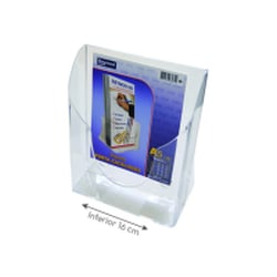 Expositor Porta Folhetos Acrilico A5 Largura 16cm (98208) - Outras 5691005