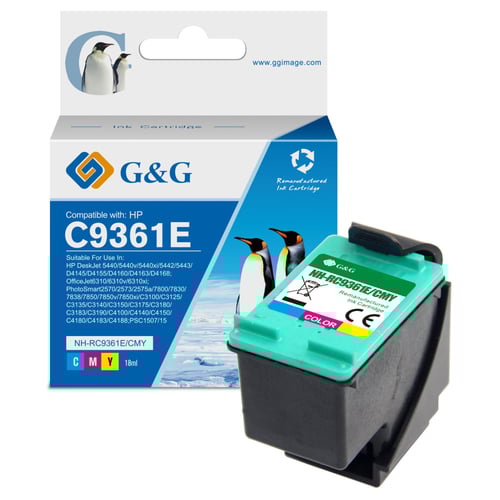 G&G HP 342 Color Cartucho de Tinta Compatível, 18 ml - Tinteiro Compatível C9361EE