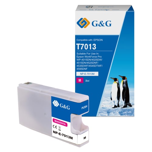 G&G Epson T7013 Magenta Cartucho de Tinta Compatível, 35 ml - Tinteiro Compatível C13T70134010