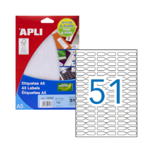 Etiquetas Jóias 45x8mm 15Fls Apli 10307 765un - APLI APL10307