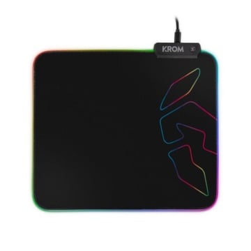 Tapete de rato gaming Krom Knout RGB - Iluminação RGB - Superfície em microfibra - Base em borracha - 32x27x0.3 cm - Preto - Krom NXKromKNTRGB