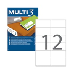 Etiquetas 097x042,4mm 100Fls A4 Multi3 1200un - Multi3 APL4706