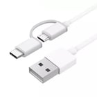 Cabo Xiaomi USB-A para MicroUSB com adaptador USB-C - Comprimento 1m - Branco - Xiaomi 179176