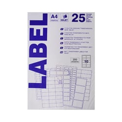 Etiquetas Adesivas 096x050,8mm 25Fls Transparente Matte 250un - Neutral 186Z26019