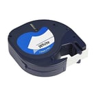 Dymo LetraTag S0721510 Fita de Etiquetas Compatível para Etiquetadora - Texto negro sobre fundo branco - Largura 12mm x 4 metros (91200) - DYR-91200