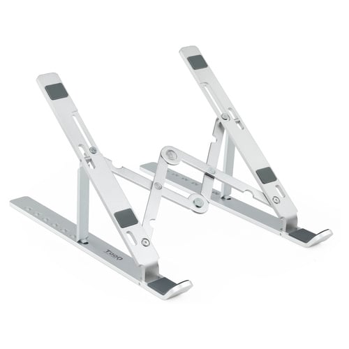 Suporte para computador portátil Tooq até 15" - 7 níveis de altura - Dobrável - Base antiderrapante - Peso máximo 5kg - Cor prateada - Tooq 143179