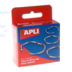 Apli Conjunto de 20 anéis metálicos articulados Ø20 mm - APLI 00451