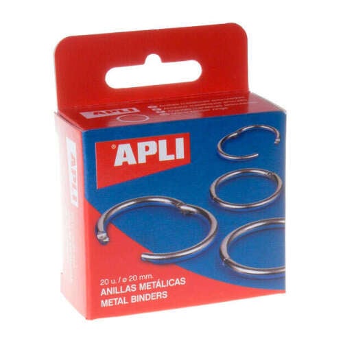 Apli Conjunto de 20 anéis metálicos articulados Ø20 mm - APLI 00451