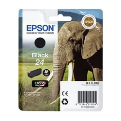 Epson Elephant Tinteiro Preto Série 24 Elefante Tinta Claria Photo HD - Epson C13T24214010