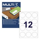 Etiquetas Redondas 60mm 100Fls A4 Multi3 1200un - Multi3 APL10489