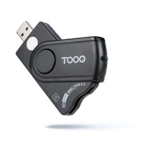 Leitor de Cartão de Cidadão e Cartão Smart Card Tooq + SIM, SD e SF - USB-A - Compatível com DNI 4.0 e Bilhete de Identidade Português - Cor preta - Tooq TQR-3012B