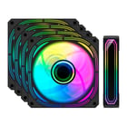 Coolbox Infinity Pro Kit 4 Ventoinhas ARGB - Efeito Túnel Infinito - Silencioso - Rolamento Hidráulico - Alto Fluxo de Ar - Preto - Coolbox COO-VAU-ARX4