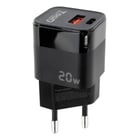 Carregador de parede Tooq USB-C/PD + USB-A/QC 20W - Preto - Tooq 233802