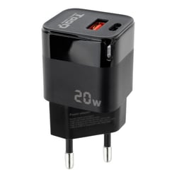 Carregador de parede Tooq USB-C/PD + USB-A/QC 20W - Preto - Tooq 233802