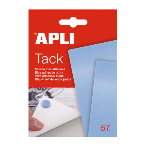 Apli Tack Masilla Azul 57g - Reutilizable - No Deja Residuos - Facil de Moldear Azul - APLI 11703