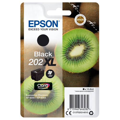 Tinteiro EPSON 202 Preto XL + Alarme RF - Expression Premium XP-600x/610x - Epson C13T02G14020