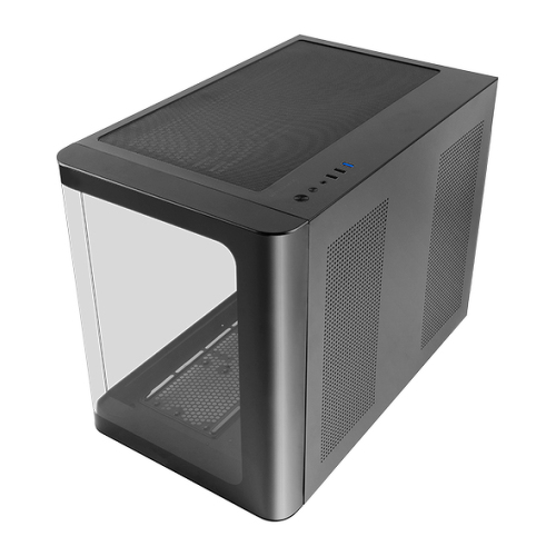 MARS GAMING MC-FUSIONM MATX COMPUTER CASE CONTINUOUS TEMPERED GLASS ROUNDED EDGES WATERCOOLING SUPPORT BLACK - Mars Gaming MCFUSIONM